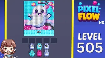 Pixel Flow Level 505 grid layout and solution screenshot