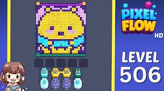 Pixel Flow Level 506 grid layout and solution screenshot