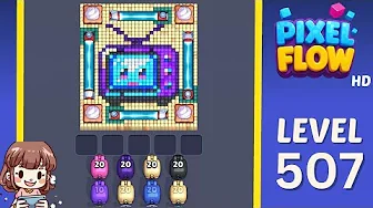 Pixel Flow Level 507 grid layout and solution screenshot