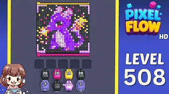 Pixel Flow Level 508 grid layout and solution screenshot