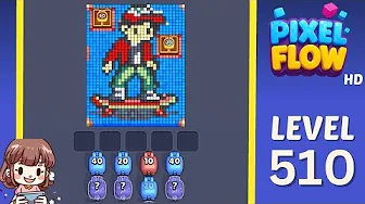 Pixel Flow Level 510 grid layout and solution screenshot