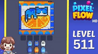 Pixel Flow Level 511 grid layout and solution screenshot