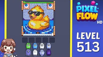 Pixel Flow Level 513 grid layout and solution screenshot