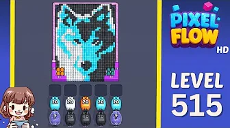 Pixel Flow Level 515 grid layout and solution screenshot