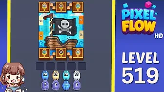 Pixel Flow Level 519 grid layout and solution screenshot