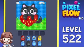 Pixel Flow Level 522 grid layout and solution screenshot