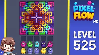 Pixel Flow Level 525 grid layout and solution screenshot
