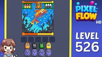 Pixel Flow Level 526 grid layout and solution screenshot