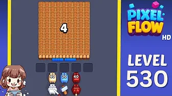 Pixel Flow Level 530 grid layout and solution screenshot