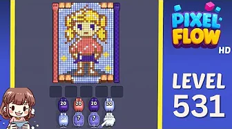 Pixel Flow Level 531 grid layout and solution screenshot