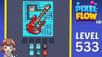 Pixel Flow Level 533 grid layout and solution screenshot