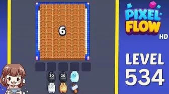 Pixel Flow Level 534 grid layout and solution screenshot
