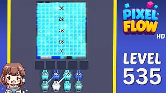 Pixel Flow Level 535 grid layout and solution screenshot