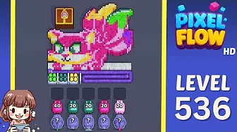 Pixel Flow Level 536 grid layout and solution screenshot