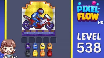 Pixel Flow Level 538 grid layout and solution screenshot