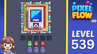 Pixel Flow Level 539 grid layout and solution screenshot