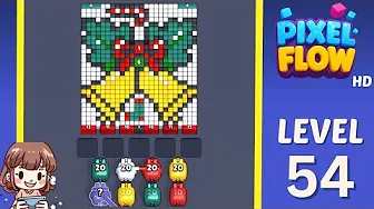 Pixel Flow Level 54 grid layout and solution screenshot