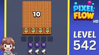 Pixel Flow Level 542 grid layout and solution screenshot