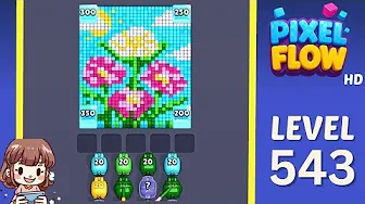 Pixel Flow Level 543 grid layout and solution screenshot