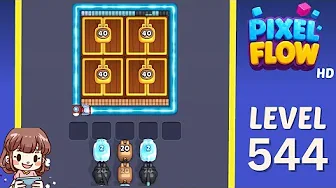 Pixel Flow Level 544 grid layout and solution screenshot