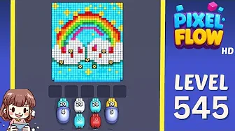 Pixel Flow Level 545 grid layout and solution screenshot