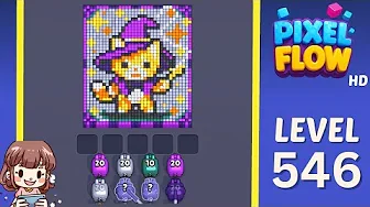 Pixel Flow Level 546 grid layout and solution screenshot