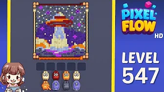 Pixel Flow Level 547 grid layout and solution screenshot