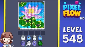 Pixel Flow Level 548 grid layout and solution screenshot