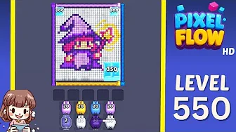 Pixel Flow Level 550 grid layout and solution screenshot