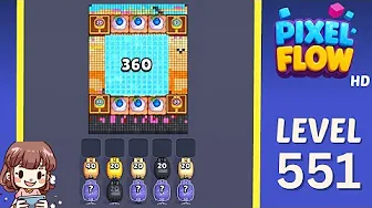 Pixel Flow Level 551 grid layout and solution screenshot