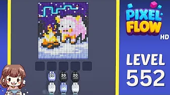 Pixel Flow Level 552 grid layout and solution screenshot