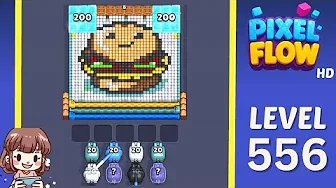 Pixel Flow Level 556 grid layout and solution screenshot