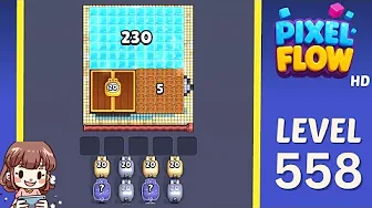 Pixel Flow Level 558 grid layout and solution screenshot
