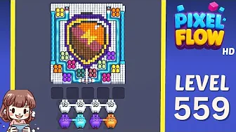 Pixel Flow Level 559 grid layout and solution screenshot