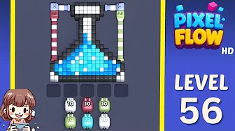 Pixel Flow Level 56 grid layout and solution screenshot