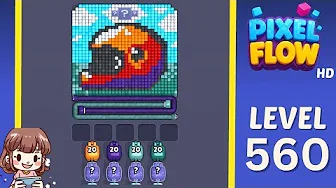 Pixel Flow Level 560 grid layout and solution screenshot