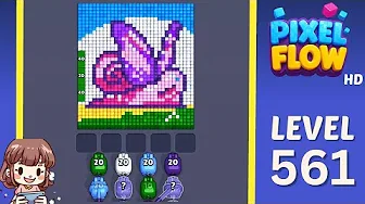 Pixel Flow Level 561 grid layout and solution screenshot