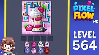 Pixel Flow Level 564 grid layout and solution screenshot