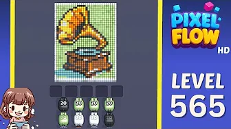 Pixel Flow Level 565 grid layout and solution screenshot