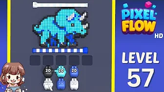 Pixel Flow Level 57 grid layout and solution screenshot