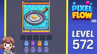 Pixel Flow Level 572 grid layout and solution screenshot