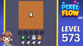 Pixel Flow Level 573 grid layout and solution screenshot