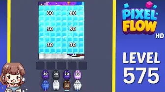 Pixel Flow Level 575 grid layout and solution screenshot
