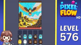 Pixel Flow Level 576 grid layout and solution screenshot