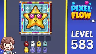 Pixel Flow Level 583 grid layout and solution screenshot