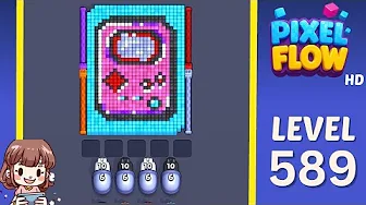 Pixel Flow Level 589 grid layout and solution screenshot