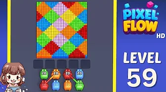 Pixel Flow Level 59 grid layout and solution screenshot