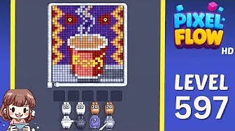 Pixel Flow Level 597 grid layout and solution screenshot