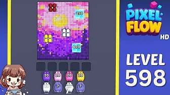 Pixel Flow Level 598 grid layout and solution screenshot