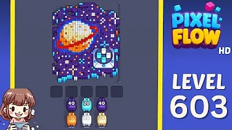 Pixel Flow Level 603 grid layout and solution screenshot